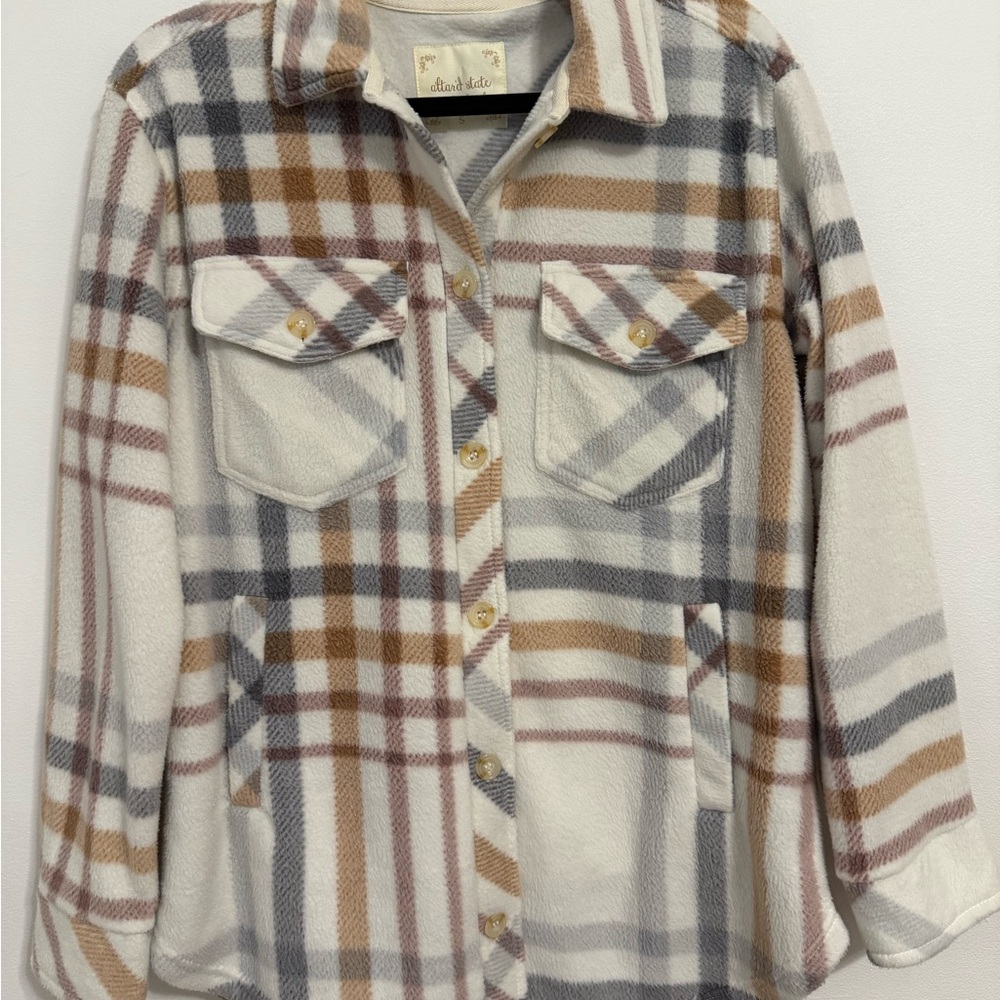 Altar’d State Cole Fleece Shacket . BUTTERCREAM . NWOT